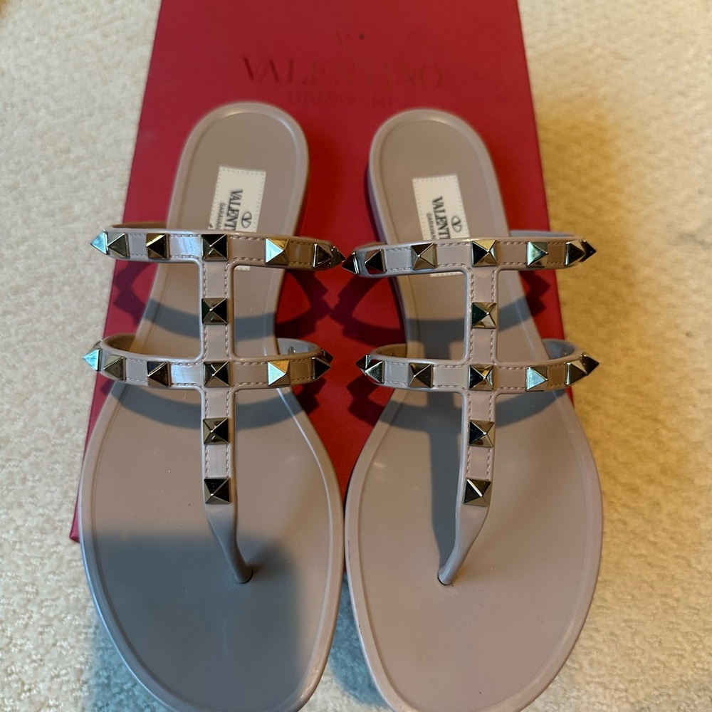 Valentino Women's Studded Sandals - Taupe